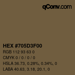 Color code: HEX #705D3F00 | qconv.com