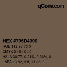 Color code: HEX #705D4900 | qconv.com