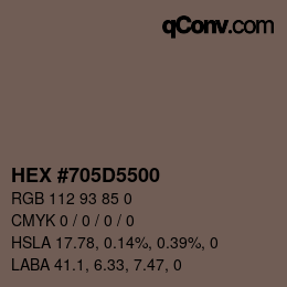 Color code: HEX #705D5500 | qconv.com