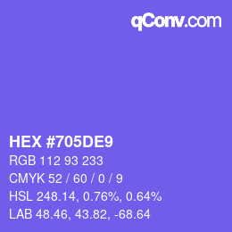 カラーコード: HEX #705DE9 | qconv.com