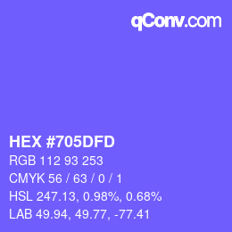 Farbcode: HEX #705DFD | qconv.com