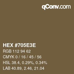 Color code: HEX #705E3E | qconv.com