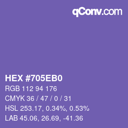 颜色代码: HEX #705EB0 | qconv.com