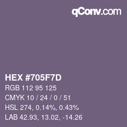 カラーコード: HEX #705F7D | qconv.com