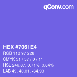 颜色代码: HEX #7061E4 | qconv.com