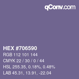 Color code: HEX #706590 | qconv.com