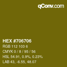 颜色代码: HEX #706706 | qconv.com
