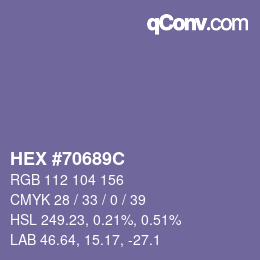 颜色代码: HEX #70689C | qconv.com