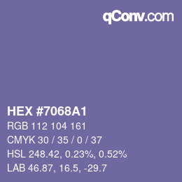 Farbcode: HEX #7068A1 | qconv.com