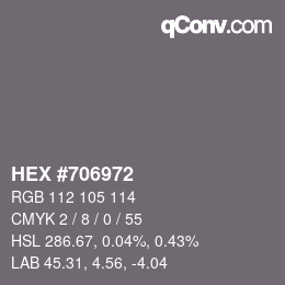 Farbcode: HEX #706972 | qconv.com