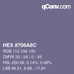 Color code: HEX #706A8C | qconv.com