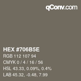 Código de color: HEX #706B5E | qconv.com