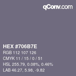 Color code: HEX #706B7E | qconv.com