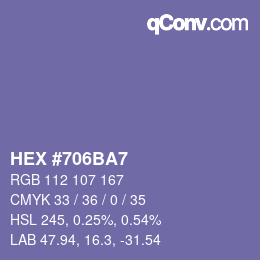 カラーコード: HEX #706BA7 | qconv.com