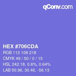 カラーコード: HEX #706CDA | qconv.com