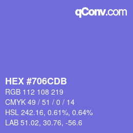 カラーコード: HEX #706CDB | qconv.com