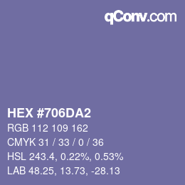 颜色代码: HEX #706DA2 | qconv.com