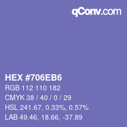 カラーコード: HEX #706EB6 | qconv.com