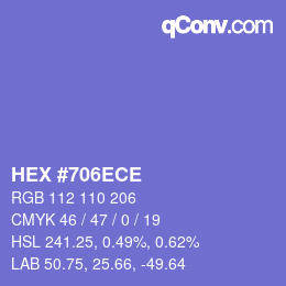 Color code: HEX #706ECE | qconv.com