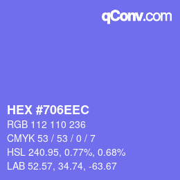 カラーコード: HEX #706EEC | qconv.com