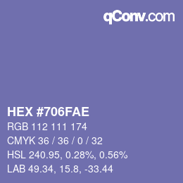 Código de color: HEX #706FAE | qconv.com