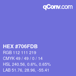 カラーコード: HEX #706FDB | qconv.com