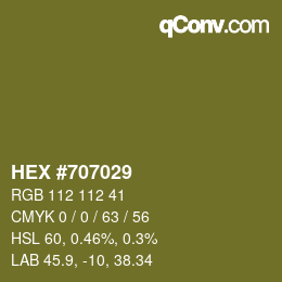 颜色代码: HEX #707029 | qconv.com