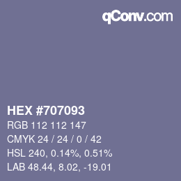 Color code: HEX #707093 | qconv.com