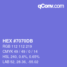 カラーコード: HEX #7070DB | qconv.com