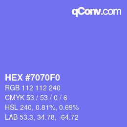Color code: HEX #7070F0 | qconv.com