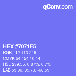 Color code: HEX #7071F5 | qconv.com