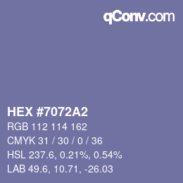 Color code: HEX #7072A2 | qconv.com