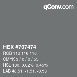 Color code: HEX #707474 | qconv.com