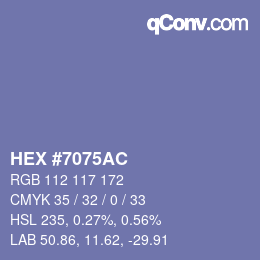 Color code: HEX #7075AC | qconv.com