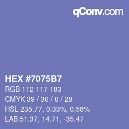 カラーコード: HEX #7075B7 | qconv.com
