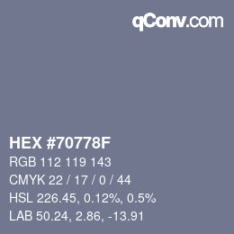 Color code: HEX #70778F | qconv.com