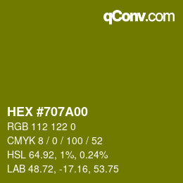 カラーコード: HEX #707A00 | qconv.com