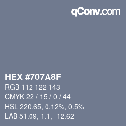 Farbcode: HEX #707A8F | qconv.com