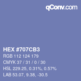 颜色代码: HEX #707CB3 | qconv.com