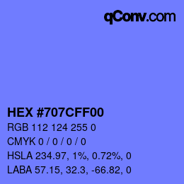 Color code: HEX #707CFF00 | qconv.com