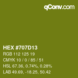 Color code: HEX #707D13 | qconv.com