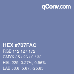 カラーコード: HEX #707FAC | qconv.com