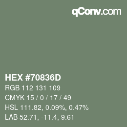 Farbcode: HEX #70836D | qconv.com
