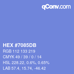 Color code: HEX #7085DB | qconv.com