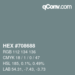 カラーコード: HEX #708688 | qconv.com