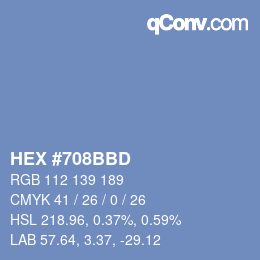 Color code: HEX #708BBD | qconv.com