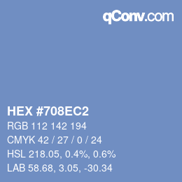 颜色代码: HEX #708EC2 | qconv.com