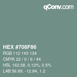 Color code: HEX #708F86 | qconv.com