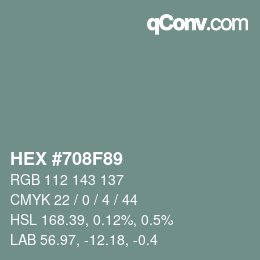 Código de color: HEX #708F89 | qconv.com