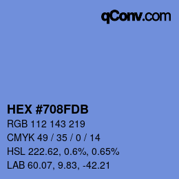 颜色代码: HEX #708FDB | qconv.com